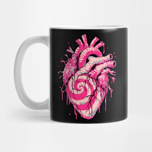 Spiral pink heart Mug